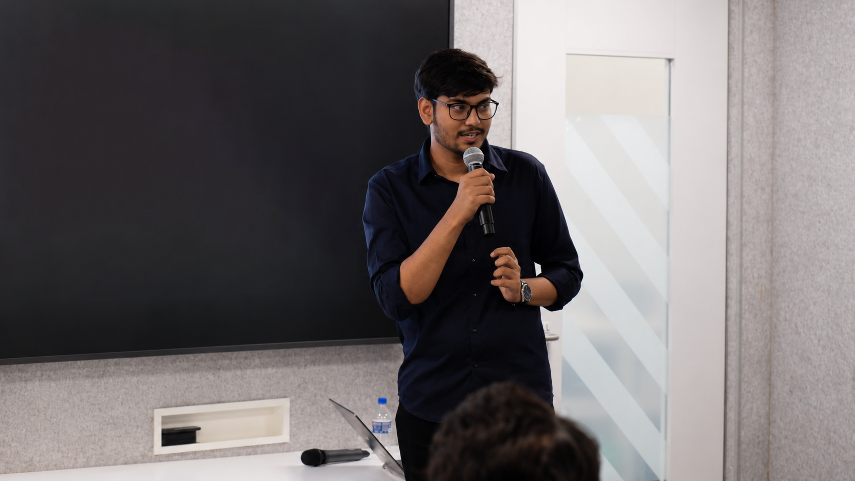 Uday Narayan Patel speaking at an event